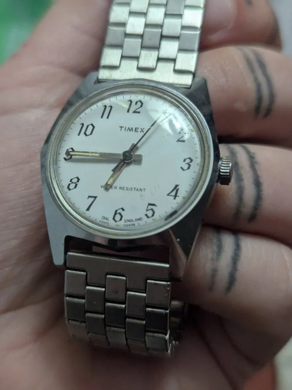 Timex Sprite 1978 White Dial Mens Vintage 1970s Mechanical Handwind Watch Retro